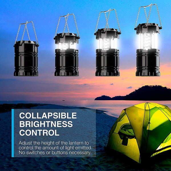 2 Pack LED Camping Lantern, Super Bright Portable Survival Lanterns, Must Have During Hurricane, Emergency Original Collapsible Camping Lights