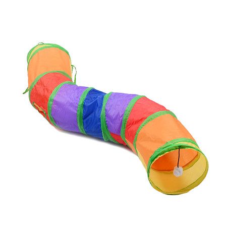 Cat Tunnel with Play Ball, Interactive Peek-a-Boo Cat Chute Cat Tube Toy, Camouflage S-Tunnel for Indoor Cat, Best for Pet