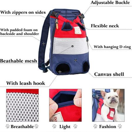 Dog Carrier Backpack - Legs Out Front-Facing Pet Carrier Backpack for Small Medium Large Dogs, Airline Approved Hands-Free Cat Travel Bag