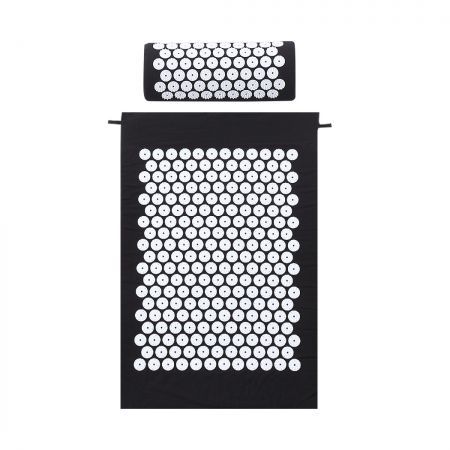 Acupressure Mat Yoga Massage Sit Lying Pain Stress Relax Black 68 x 42cm