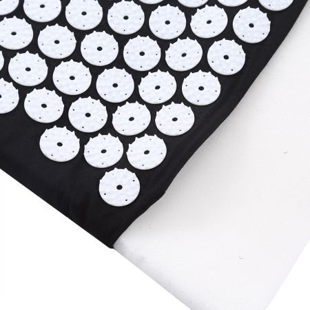 Acupressure Mat Yoga Massage Sit Lying Pain Stress Relax Black 130 x 50cm