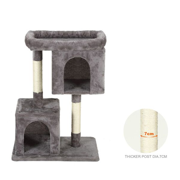 Cat Climbing Tree Gym Sisal Pole Tower Scratching Post Playhouse Condo Perch Multi Levels 73cm Tall