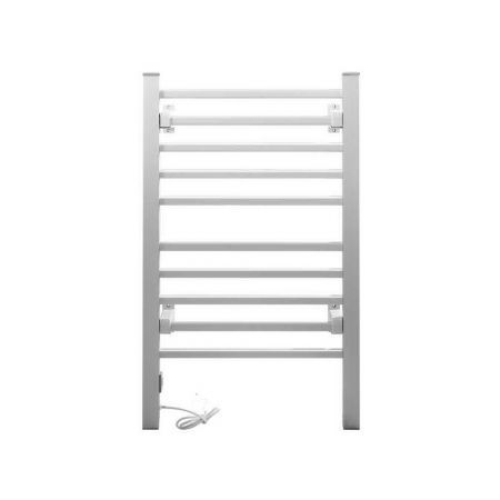 Devanti Heated Towel Rail Rack Bathroom Aluminum Electric Rails Warmer Clothes 10 Rungs