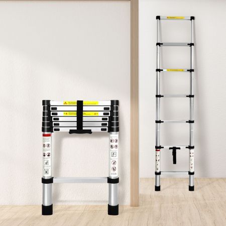 Multipurpose Ladder Telescopic 2M Silver 2 Meter