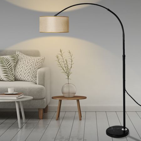 Modern LED Floor Lamp Reading Light Free Standing Height Adjustable Marble Base