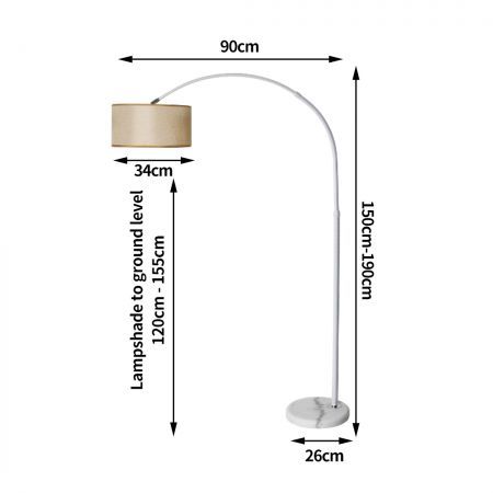 Modern LED Floor Lamp Reading Beige