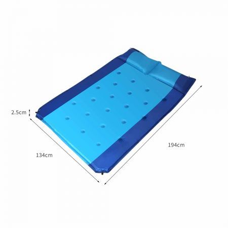 Self Inflating Mattress Double Sleeping Mat Air Bed Pad Camping Hiking Pillow