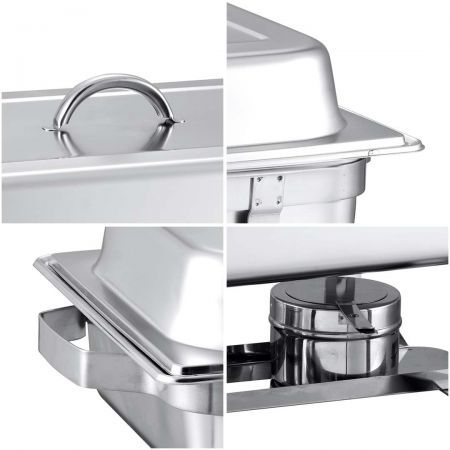 2X 9L Stainless Steel Chafing Food Warmer Catering Dish Full Size