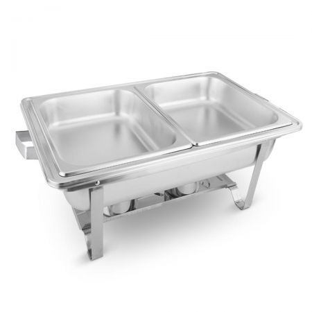 4.5L Dual Tray Stainless Steel Chafing Food Warmer Catering Dish