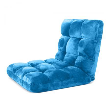 Floor Recliner Folding Lounge Sofa Futon Couch Folding Chair Cushion Blue