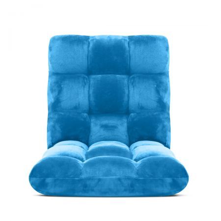 Floor Recliner Folding Lounge Sofa Futon Couch Folding Chair Cushion Blue