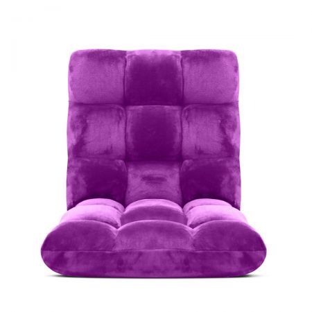 Floor Recliner Folding Lounge Sofa Futon Couch Folding Chair Cushion Purple