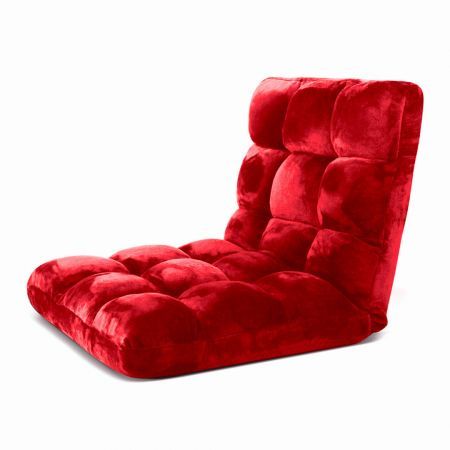 Floor Recliner Folding Lounge Sofa Futon Couch Folding Chair Cushion Red x2