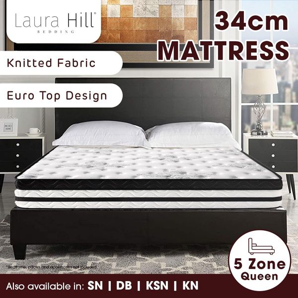 Laura Hill Queen Mattress  with Euro Top - 34cm