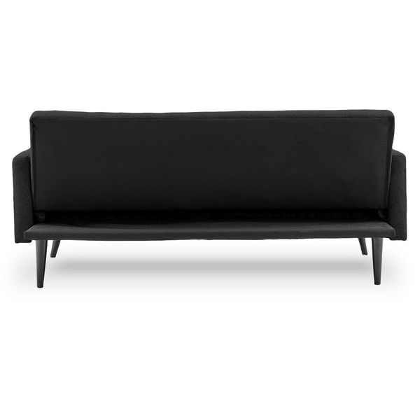 Sarantino 3 Seater Modular Linen Fabric Bed Sofa  Couch Armrest Black