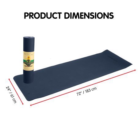 Powertrain Eco-Friendly TPE Yoga Pilates Exercise Mat 6mm - Dark Blue