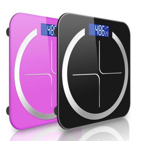 2X 180kg Digital Fitness Weight Bathroom Body Glass LCD Electronic Scales Black/Pink