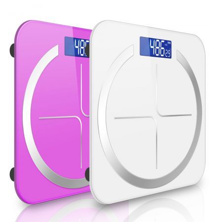 2X 180kg Digital Fitness Weight Bathroom Body Glass LCD Electronic Scales White/Pink