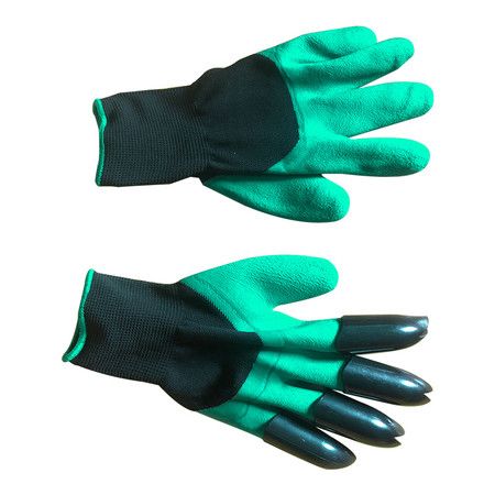 2 Pairs Gardening Gloves,1 pair with digging claws gloves, 1 pair without claws gloves