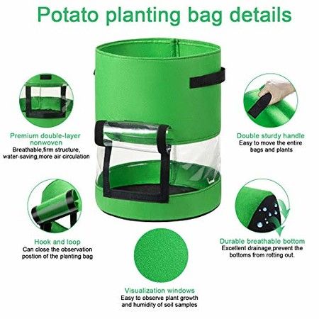 10 Gallon Plant Grow Bags 2 Pack with 360 vision