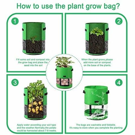 10 Gallon Plant Grow Bags 2 Pack with 360 vision