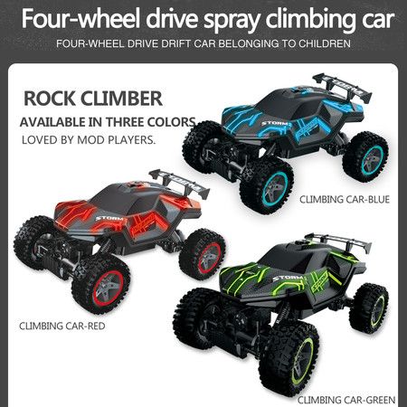 2.4G remote control light spray climbing car,high-speed driving,multi-scene climbing ,spray exhaust when driving