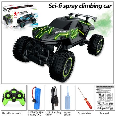 2.4G remote control light spray climbing car,high-speed driving,multi-scene climbing ,spray exhaust when driving