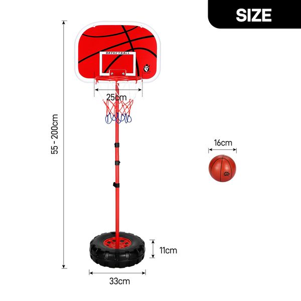 2m Basketball Hoop for Toddler Kids Children Portable Adjustable Indoor Training Set 