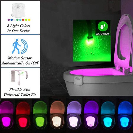 The Original Toilet Night Light Gadget, Fun Bathroom Lighting Add on Toilet Bowl Seat