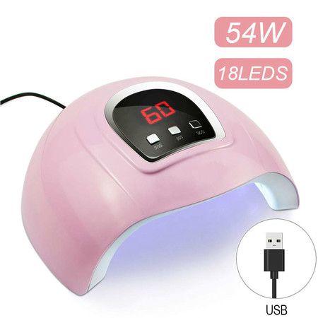 UV LED Nail Lamp 54W, Professional Nail Dryer Gel Polish Light, Nail Polish Curing Gel LED Dryer, Professional Nail Art Tools with Automatic Sensor