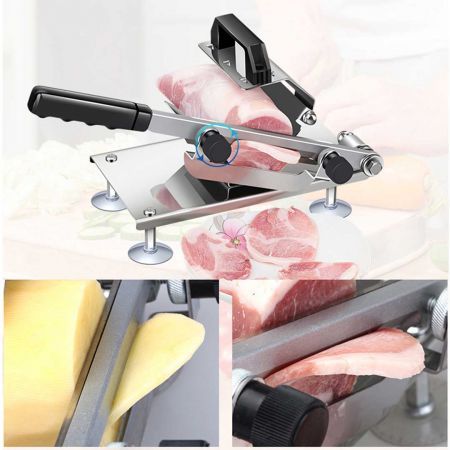 Manual Frozen Meat Slicer Handle Meat Cutting Machine 18/10 Commercial Grade Stainless Steel