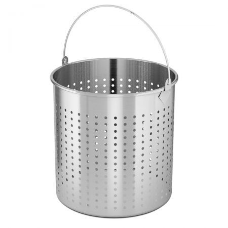 2X 50L 18/10 Stainless Steel Perforated Stockpot Basket Pasta Strainer with Handle