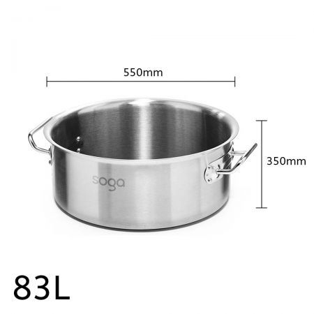 Stock Pot 83L Top Grade Thick Stainless Steel Stockpot 18/10 Without Lid