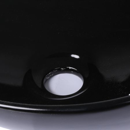 Wash Basin Oval Ceramic Hand Bowl Bathroom Sink Vanity Above Counter Gloss Black