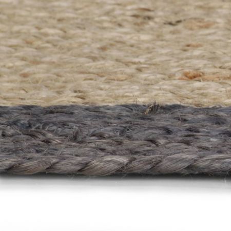 Handmade Rug Jute with Dark Grey Border 120 cm