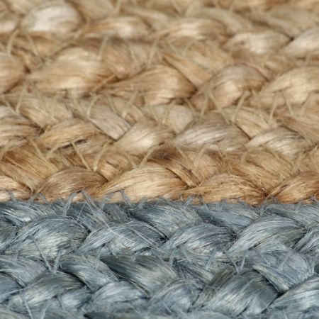 Handmade Rug Jute with Olive Green Border 150 cm