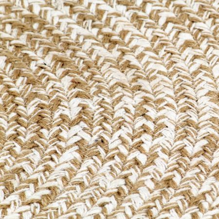 Handmade Rug Jute White and Natural 90 cm