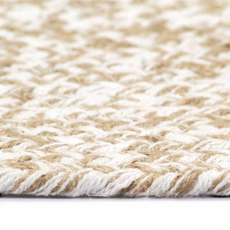 Handmade Rug Jute White and Natural 150 cm