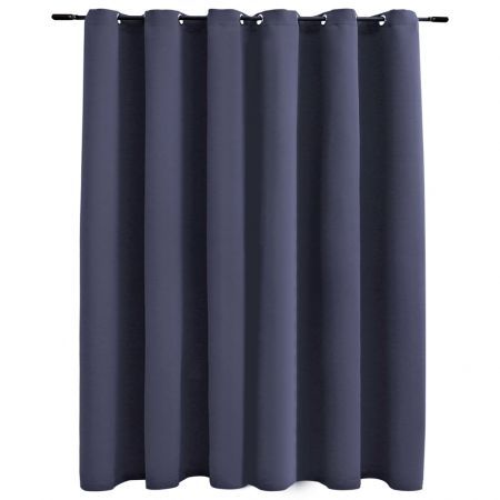 Blackout Curtain with Metal Rings Anthracite 290x245 cm