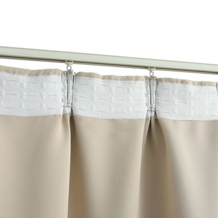 Blackout Curtain with Hooks Beige 290x245 cm