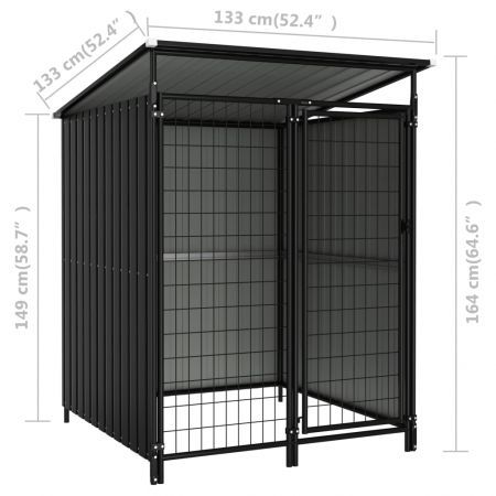 Outdoor Dog Kennel 133x133x163 cm