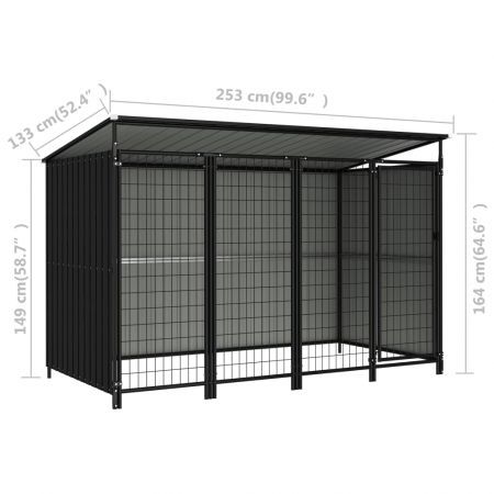 Outdoor Dog Kennel 253x133x163 cm