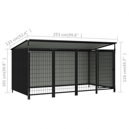 Outdoor Dog Kennel 253x133x113 cm