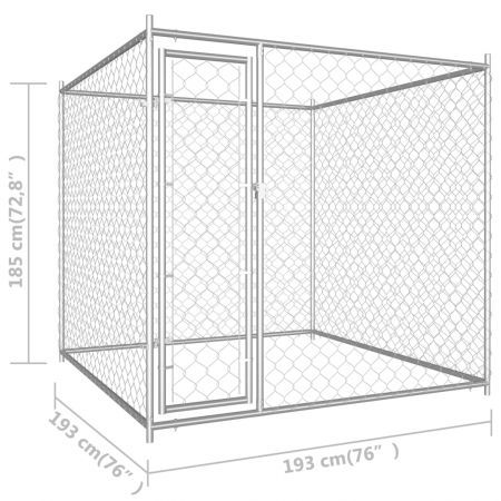 Outdoor Dog Kennel 193x193x185 cm