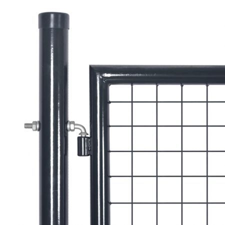 Mesh Garden Gate Galvanised Steel 289x150 cm Grey