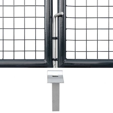 Mesh Garden Gate Galvanised Steel 289x150 cm Grey