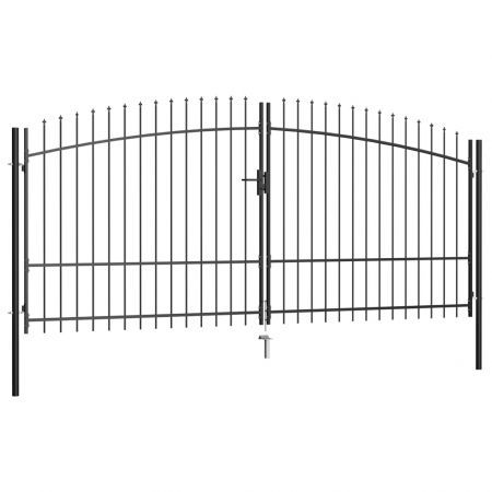 Double Door Fence Gate with Spear Top 400x225 cm