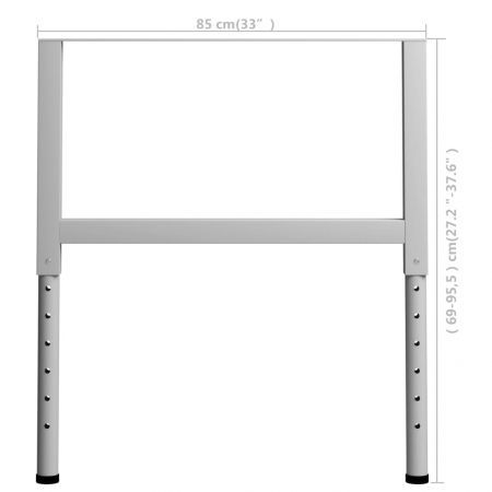 Adjustable Work Bench Frames 2 pcs Metal 85x(69-95.5) cm Grey