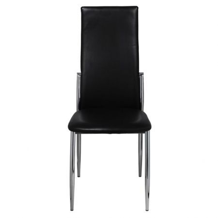 Dining Chairs 6 pcs Black Faux Leather