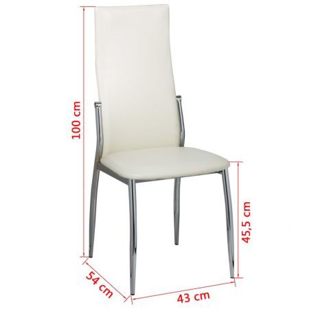 Dining Chairs 6 pcs White Faux Leather